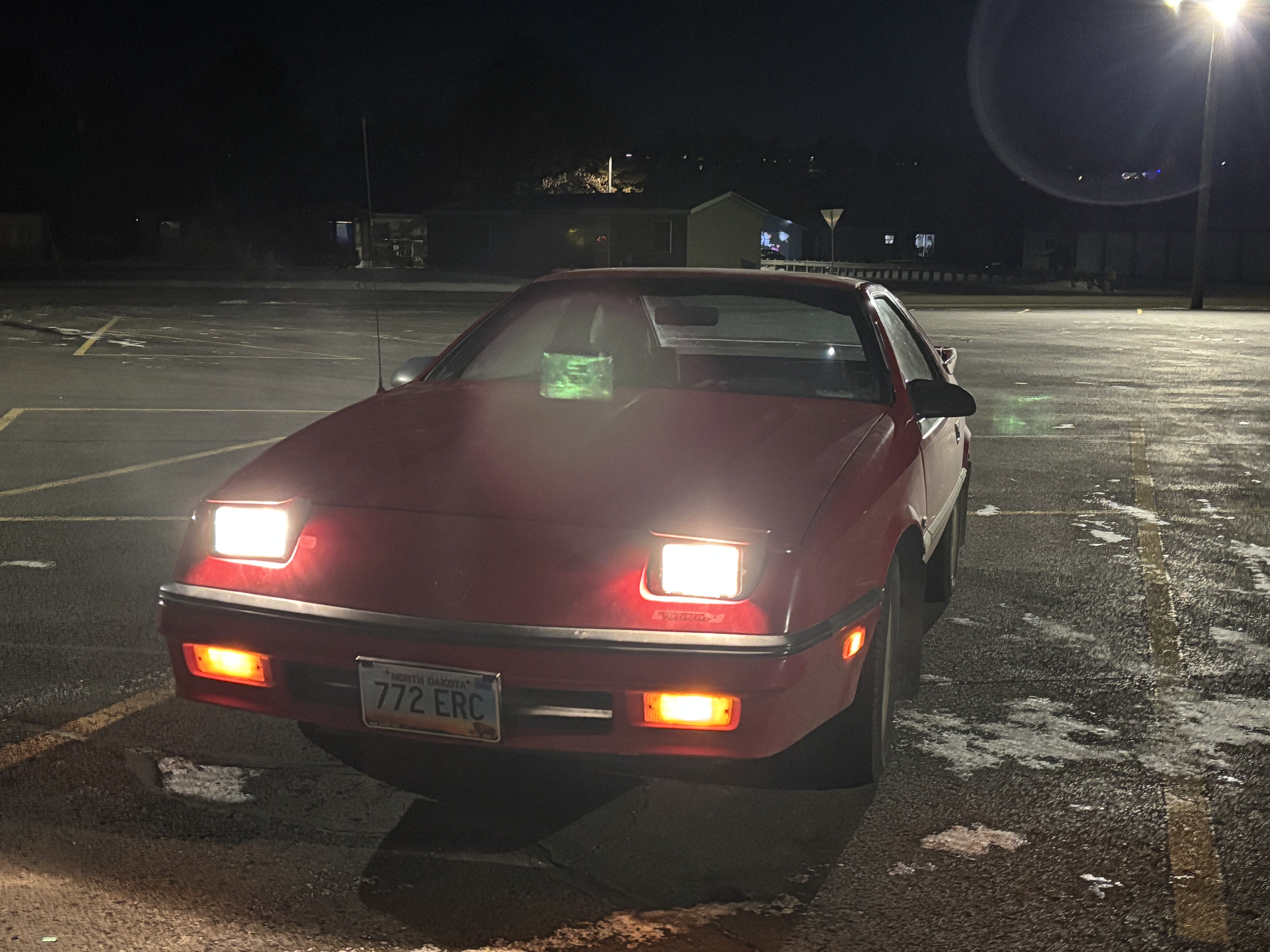 Daytona in the dark with headlights on